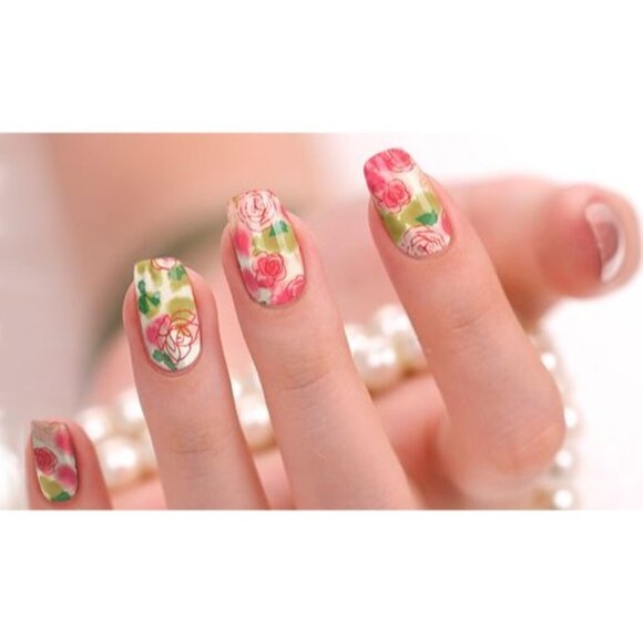 Candied Nails Pink Rose Nail Polish Strips Set Of 16 Real Polish Non-Toxic - Picture 1 of 4